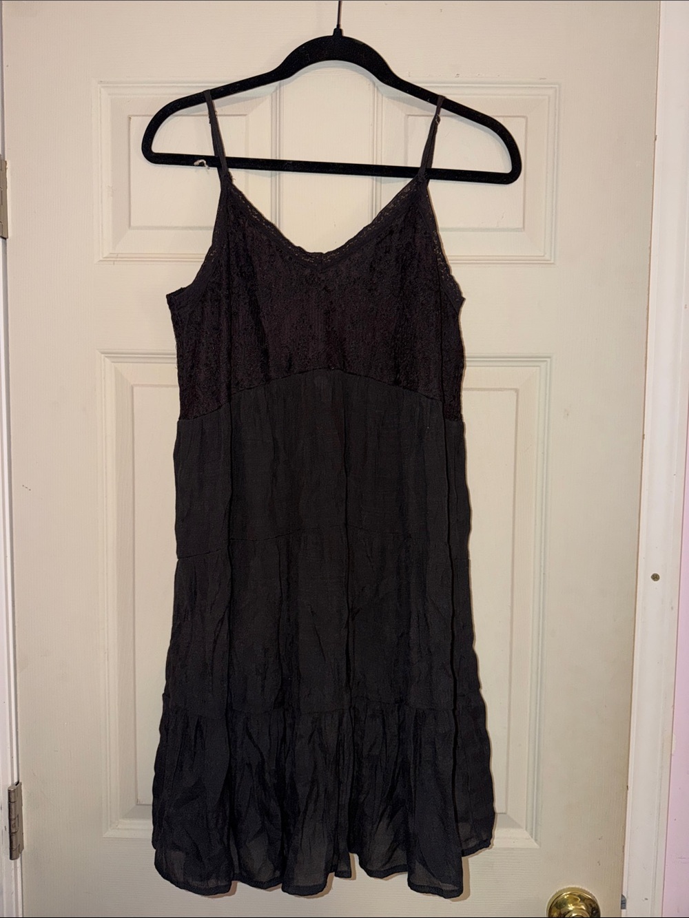 Black Lace-Top Slip Dress - Women